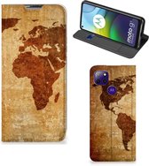 Wallet Bookcase Motorola Moto G9 Power Telefoonhoesje Wereldkaart