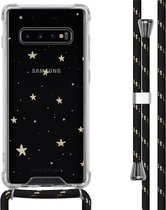 iMoshion Design hoesje met koord voor de Samsung Galaxy S10 Plus - Sterren - Goud
