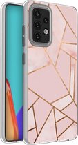 iMoshion Design voor Samsung Galaxy A52(s) (5G/4G) hoesje - Grafisch Koper - Roze / Goud