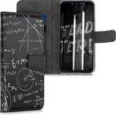 kwmobile telefoonhoesje voor Huawei Mate 20 Lite - Hoesje met pasjeshouder in wit / zwart - Wiskundige Formules design