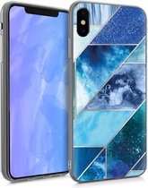 kwmobile telefoonhoesje voor Apple iPhone XS - Hoesje voor smartphone in blauw / turquoise / zilver - Glory Deluxe design