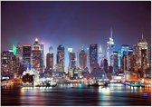 Fotobehang - Night in New York City 100x70cm - Vliesbehang