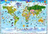 Fotobehang - World Map for Kids 100x70cm - Vliesbehang