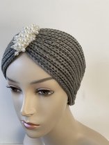 haarband - Oorwarmer - Winter - Pareltjes - Grijs - Musthaves