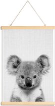 JUNIQE - Posterhanger Koala zwart-wit foto -30x45 /Grijs & Wit