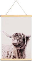 JUNIQE - Posterhanger Highland Cattle Frida Crème -30x45 /Bruin &