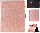 Voor iPad 2/3/4 Vernis Glitter Poeder Horizontale Flip Leren Case met Houder & Kaartsleuf (Rose Goud)