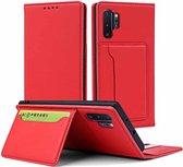 Voor Samsung Galaxy Note10 + Sterk magnetisme Vloeibaar gevoel Horizontaal Flip lederen tas met houder & kaartsleuven & portemonnee (rood)