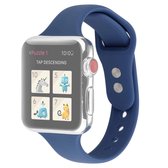 Voor Apple Watch Series 6 & SE & 5 & 4 40 mm / 3 & 2 & 1 38 mm dunne siliconen dubbele gesp vervangende polsband (marineblauw)