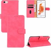 Voor iPhone 6 Plus & 6s Plus Effen kleur Huidgevoel Magnetische gesp Horizontale flip-kalftextuur PU lederen tas met houder & kaartsleuven & portemonnee (roségoud)