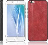 Voor Vivo V5 / Y67 Schokbestendig Naaien Koe Patroon Huid PC + PU + TPU Case (Rood)