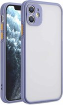 Rechte zijkant Skin Feel Frosted PC + TPU-hoes met verwijderbare kleurknop voor iPhone 11 Pro (lavendelgrijs)