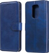 Voor Motorola Moto G9 Spelen Klassieke Kalfsstructuur PU + TPU Horizontale Flip Leren Case, met Houder & Kaartsleuven & Portemonnee (Blauw)