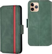 Voor iPhone 11 Pro Retro Frosted Oil Side horizontale flip-hoes met houder en kaartsleuven (groen)