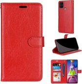 Voor Samsung Galaxy M51 Pure Color Horizontale Flip PU lederen tas met houder & kaartsleuven & portemonnee & fotolijst (rood)