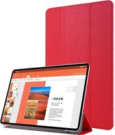 Voor Huawei MatePad Pro 10,8 inch Zijde Textuur Horizontale Flip Leren Case met Drie-vouwbare Houder (Rood)