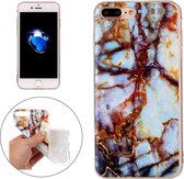 Voor iPhone 8 Plus & 7 Plus blauwbruin marmeren patroon Soft TPU beschermhoes