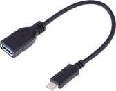 USB-C 3.1 / Type-C male naar USB 3.0 vrouwelijke OTG-adapterkabel, lengte: 20 cm