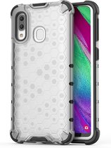 Schokbestendige honingraat pc + tpu case voor Galaxy A40 (grijs)