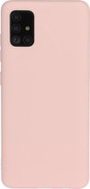 Voor Galaxy A51 frosted snoepkleurige ultradunne TPU-telefoonhoes (roze)