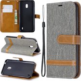 Kleuraanpassing Denim Texture Horizontale Flip Leather Case met houder & kaartsleuven & portemonnee & lanyard voor Nokia 2.2 (grijs)