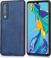 Voor Huawei P30 Diaobaolee schokbestendig PU + TPU beschermhoes (blauw)