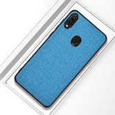 Schokbestendige doek textuur pc + tpu beschermhoes voor xiaomi redmi noot 7 (blauw)