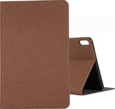 Voor Huawei Matepad Pro 10,8 inch Craft Cloth TPU beschermhoes met houder (bruin)