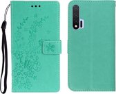 Voor Huawei Nova 6 Plum Blossom Pattern Links en Rechts Flip Leren Case met Beugel & Kaartsleuf & Portemonnee & Lanyard (Groen)