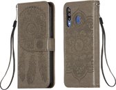 Voor Galaxy M30 Dream Catcher afdrukken Horizontale flip lederen tas met houder & kaartsleuven & portemonnee & lanyard (grijs)