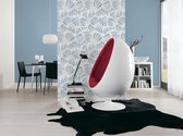 Grafisch behang Profhome 367032-GU vliesbehang licht gestructureerd mat blauw wit zilver 5,33 m2