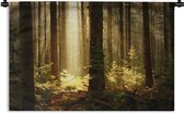 Tapisserie Forêt - Forêt aux rayons du soleil Tapisserie en coton 180x120 cm - Tapisserie avec photo XXL / Groot format!
