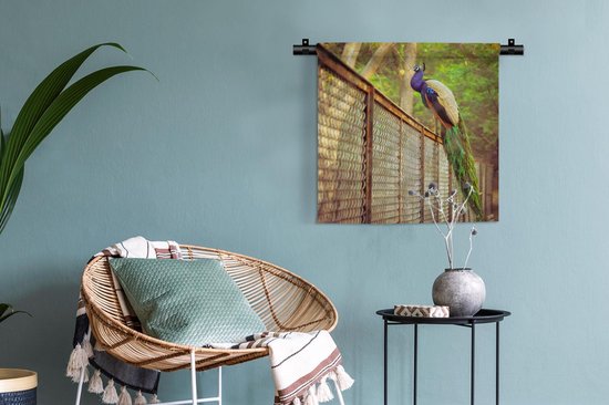 Tapisserie - Paon - Ressorts - Clôture - 60x60 cm - Tapisserie