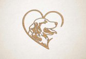 Wanddecoratie - Hond - Golden Retriever 2 - XS - 25x26cm - Eiken - muurdecoratie - Line Art