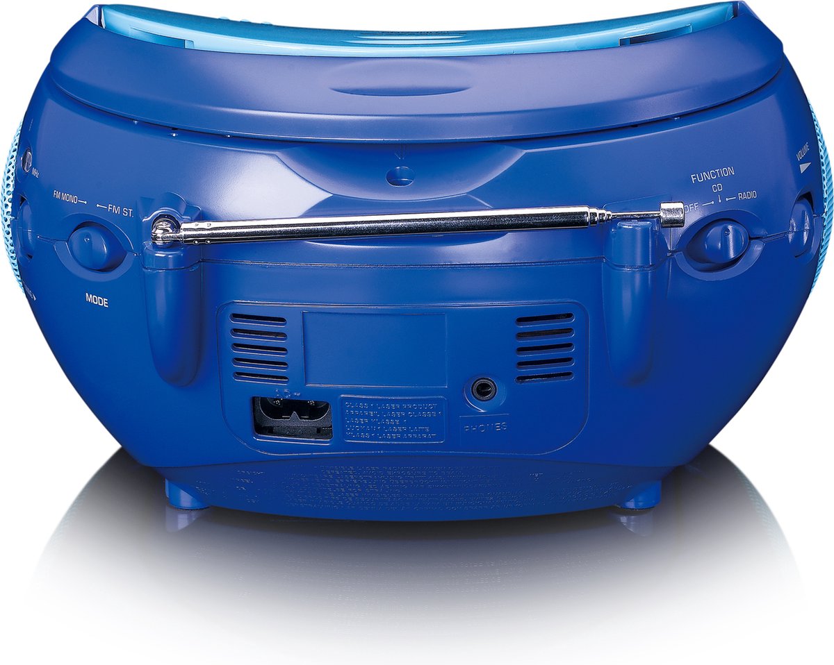 Lenco SCD-24 KIDS - Draagbare cd speler en radio voor kinderen - Inclusief stickervel - Blauw — afbeelding 3