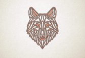 Line Art - Wolf 2 - S - 59x45cm - Multiplex - geometrische wanddecoratie