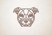 Line Art - Hond - Amerikaanse Bulldog - S - 45x59cm - Multiplex - geometrische wanddecoratie