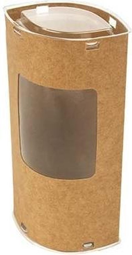 Boîtes kraft ovales 7.8x5.2x15.4cm avec fenêtre (25 pièces) [KTEW26]