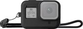 PULUZ silicone beschermhoes met polsband voor GoPro HERO8 Black (zwart)
