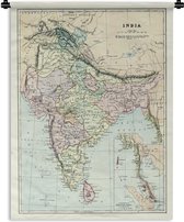 Wandkleed Antieke Keizerrijken in kaart - Antieke kaart van India Wandkleed katoen 90x120 cm - Wandtapijt met foto