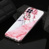 Voor Huawei P40 lite Marble Pattern Soft TPU beschermhoes (Plum Blossom)
