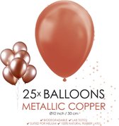 Metallic koperen ballonnen | 25 stuks