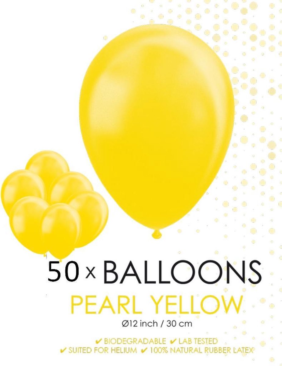 50 Parel gele ballonnen 30 cm.