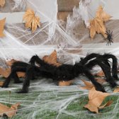 Fiestas Horror spin groot - Halloween decoratie/versiering - zwart - 70 cm- Griezelige thema accessoires