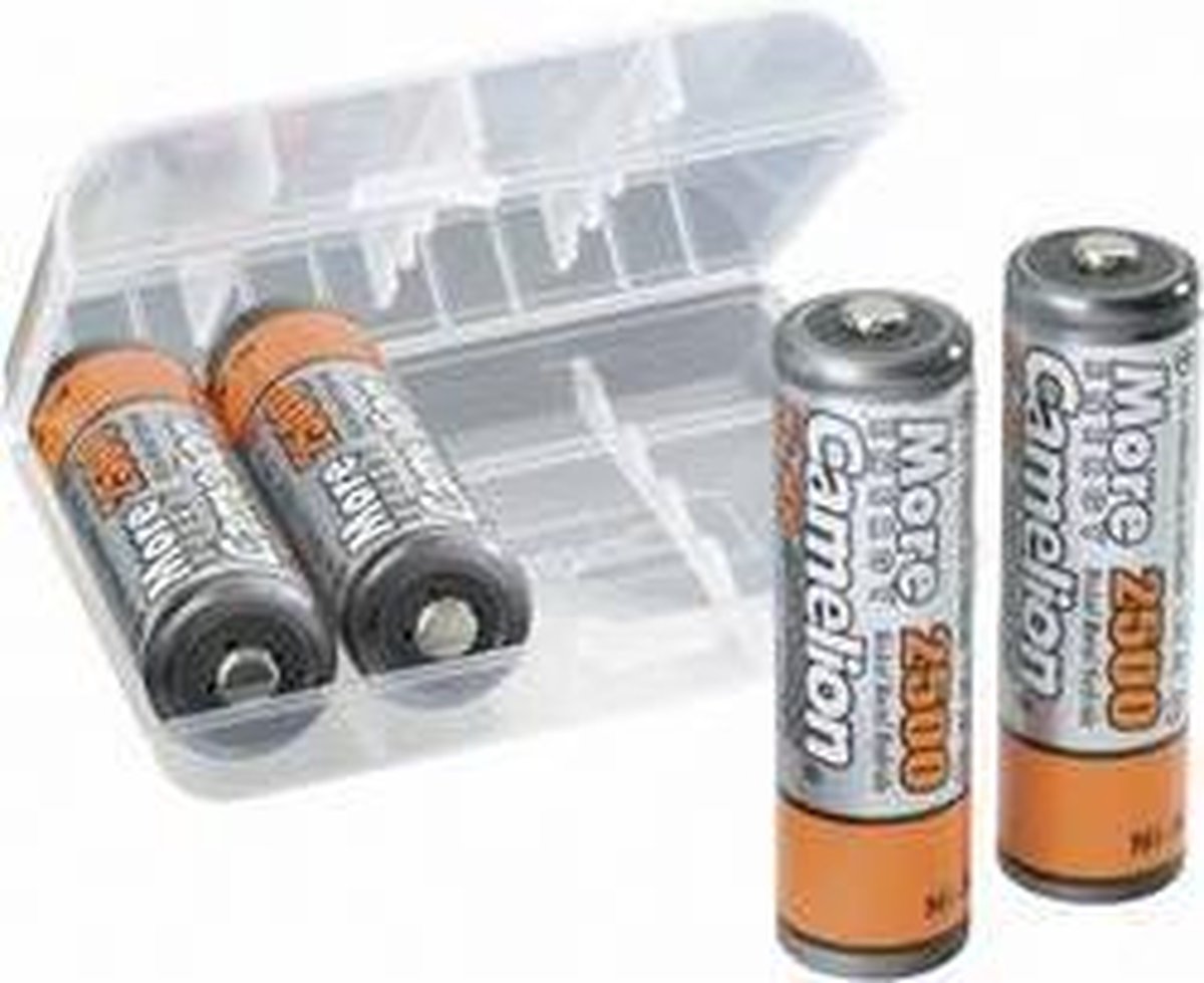Nimh Aa Batterij 1.2V-2500Mah (4/Kaart ) - Gratis Opbergdoos