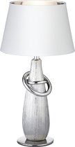 LED Tafellamp - Tafelverlichting - Iona Talos - E14 Fitting - Rond - Mat Zilver - Keramiek