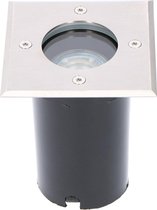 LED Grondspot - Lonary Aton - Inbouw - Vierkant - GU10 Fitting - Waterdicht IP67 - RVS Geborsteld