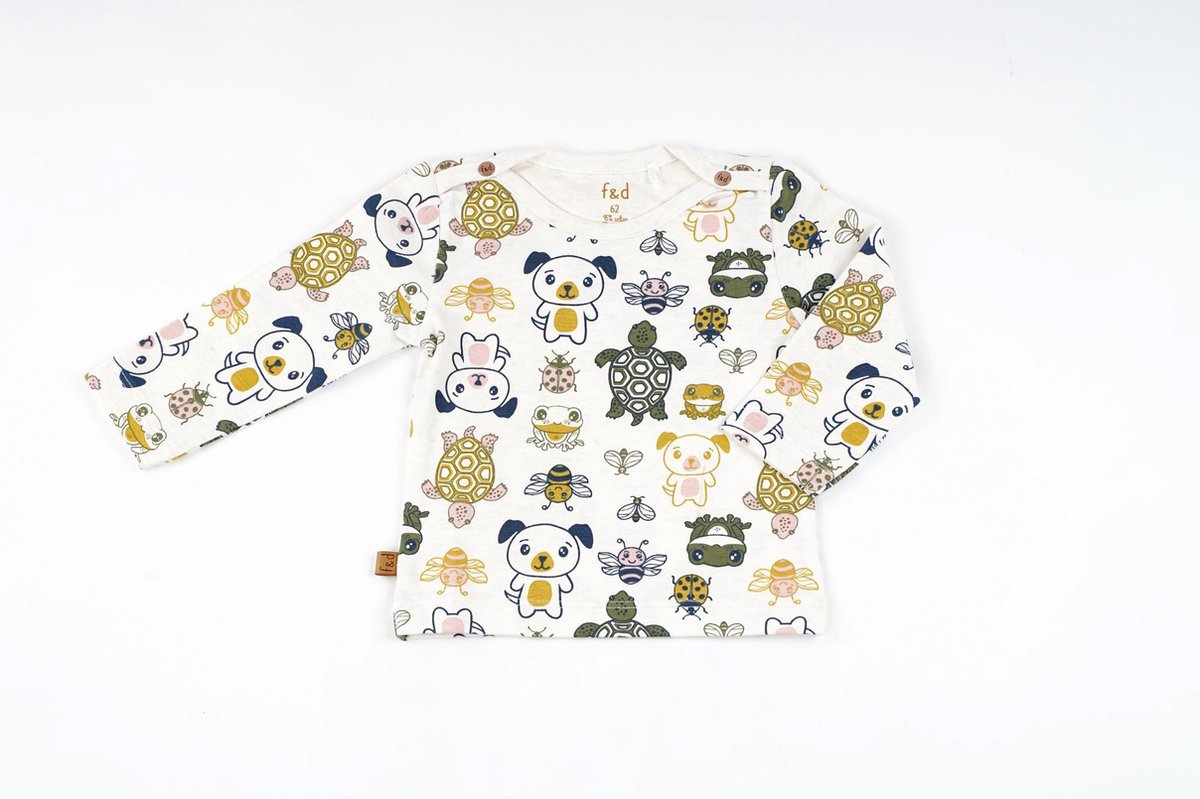 Frogs and Dogs - Shirt Friends Off - Wit - Maat 50 - Jongens, Meisjes