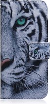 Samsung Galaxy A21 Hoesje - Mobigear - Design Serie - Kunstlederen Bookcase - Tiger - Hoesje Geschikt Voor Samsung Galaxy A21