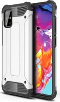 Samsung Galaxy A51 Hoesje - Mobigear - Outdoor Serie - Hard Kunststof Backcover - Zilver - Hoesje Geschikt Voor Samsung Galaxy A51